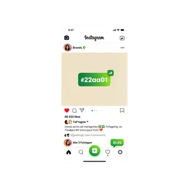 Instagram social media app interface showing brand engagement